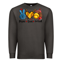 Smoke peace love  softball Premium Sweatshirt - AdoDesignShop