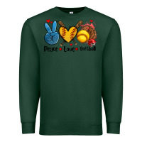 Sports Green peace love  softball Premium Sweatshirt - AdoDesignShop