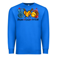 True Royal peace love  softball Premium Sweatshirt - AdoDesignShop