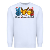 White peace love  softball Premium Sweatshirt - AdoDesignShop
