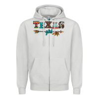 Dove Grey texas girl serape turquoise leopard cowhide arrow Zipper Hoodie - Artiststas