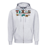 Heather Grey texas girl serape turquoise leopard cowhide arrow Zipper Hoodie - Artiststas