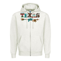 Oatmeal Heather texas girl serape turquoise leopard cowhide arrow Zipper Hoodie - Artiststas