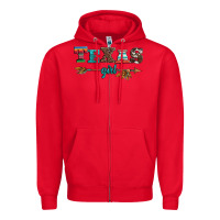 Red texas girl serape turquoise leopard cowhide arrow Zipper Hoodie - Artiststas