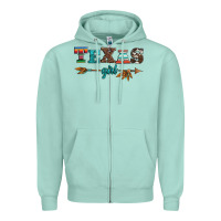Seafoam texas girl serape turquoise leopard cowhide arrow Zipper Hoodie - Artiststas