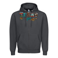 Smoke texas girl serape turquoise leopard cowhide arrow Zipper Hoodie - Artiststas