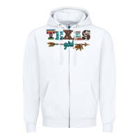 Texas Girl Serape Turquoise Leopard Cowhide Arrow Zipper Hoodie | Teevron