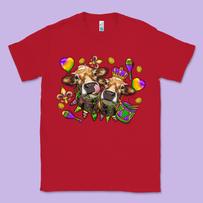 Mardi Gras Heifers Classic Tee Designed By Howdyjamesfarm
