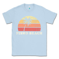 Dusty Blue Pismo Beach CA Vintage 70s Retro Throwback Design Classic Tee - longCreatives