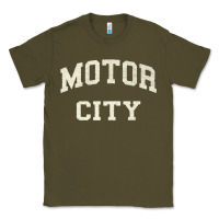 Army Green Classic Motor City Detroit Varsity Classic Tee - longCreatives