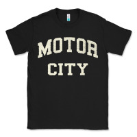 Black Classic Motor City Detroit Varsity Classic Tee - longCreatives