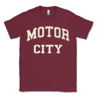 Burgundy Classic Motor City Detroit Varsity Classic Tee - longCreatives