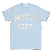 Dusty Blue Classic Motor City Detroit Varsity Classic Tee - longCreatives