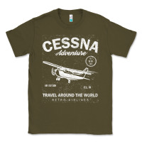 Army Green cessna distressed Classic Tee - longCreatives