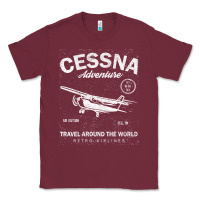 Burgundy cessna distressed Classic Tee - longCreatives
