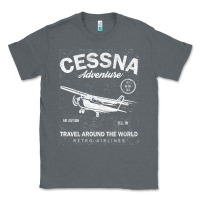 Charcoal Heather cessna distressed Classic Tee - longCreatives