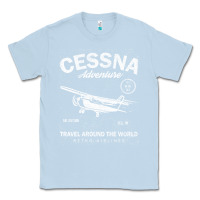 Dusty Blue cessna distressed Classic Tee - longCreatives