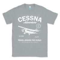 Heather Grey cessna distressed Classic Tee - longCreatives