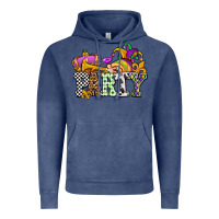 Vintage Denim mardi gras  party olivia Vintage Hoodie - OliviaCreatesArt