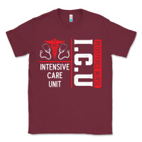 Burgundy ICU Registered Nurse Medical Intensive Care Unit Classic Tee - longCreatives