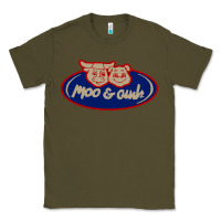 Army Green Moo and Oink Chicago Classic Tee - longCreatives