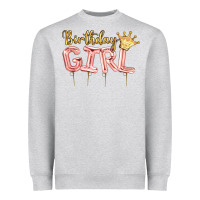 Heather Grey Birthday girl balloon Heavyweight Sweatshirt - Artiststas