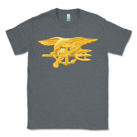 Charcoal Heather Navy Seals badge Classic Tee - longCreatives