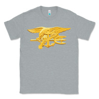 Heather Grey Navy Seals badge Classic Tee - longCreatives