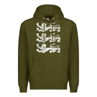 Army Green Retro Three England Lions Vintage Souvenir Premium Hoodie - longCreatives