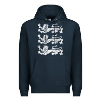 Navy Retro Three England Lions Vintage Souvenir Premium Hoodie - longCreatives