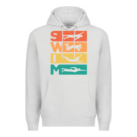 Dove Grey Retro Vintage Swimming Gift For Swimmers Premium Hoodie - longCreatives