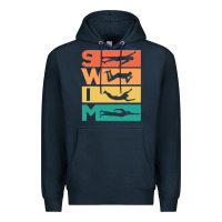 Navy Retro Vintage Swimming Gift For Swimmers Premium Hoodie - longCreatives