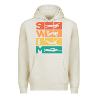 Oatmeal Heather Retro Vintage Swimming Gift For Swimmers Premium Hoodie - longCreatives
