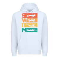 White Retro Vintage Swimming Gift For Swimmers Premium Hoodie - longCreatives