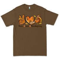 Cacao Peace Love Thanksgiving Premium Tee - texasbilliewilder