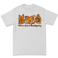 Dove Grey Peace Love Thanksgiving Premium Tee - texasbilliewilder