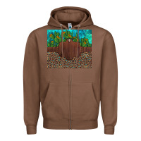 Chestnut custom cactus and sunflowers leopard turquoise Zipper Hoodie - Artiststas