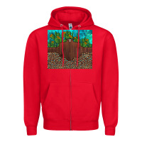 Red custom cactus and sunflowers leopard turquoise Zipper Hoodie - Artiststas