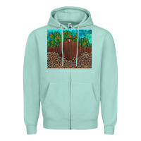 Seafoam custom cactus and sunflowers leopard turquoise Zipper Hoodie - Artiststas