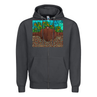 Smoke custom cactus and sunflowers leopard turquoise Zipper Hoodie - Artiststas