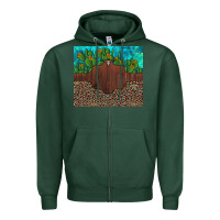 Sports Green custom cactus and sunflowers leopard turquoise Zipper Hoodie - Artiststas