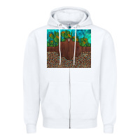 White custom cactus and sunflowers leopard turquoise Zipper Hoodie - Artiststas