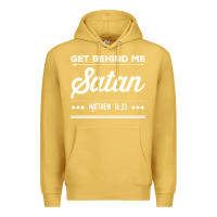 Antique Gold Get behind me Satan Matthew 1623 Quote Premium Hoodie - longCreatives