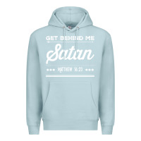 Blue Mist Get behind me Satan Matthew 1623 Quote Premium Hoodie - longCreatives