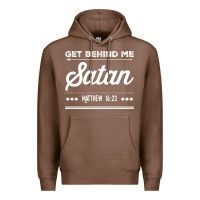 Chestnut Get behind me Satan Matthew 1623 Quote Premium Hoodie - longCreatives