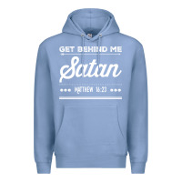 Colony Blue Get behind me Satan Matthew 1623 Quote Premium Hoodie - longCreatives