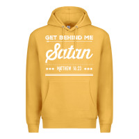 Mustard Get behind me Satan Matthew 1623 Quote Premium Hoodie - longCreatives