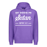 Purple Get behind me Satan Matthew 1623 Quote Premium Hoodie - longCreatives