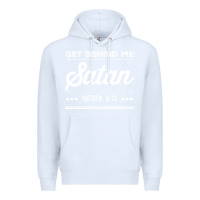 White Get behind me Satan Matthew 1623 Quote Premium Hoodie - longCreatives