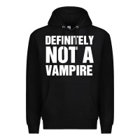 Black Definitely Not A Vampire merch Premium Hoodie - longCreatives